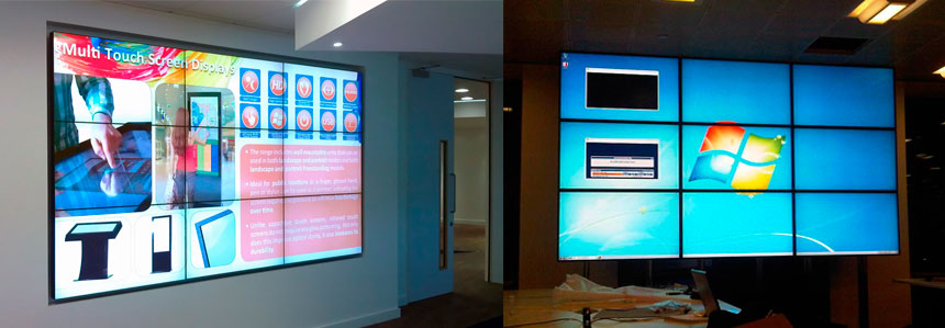 Soporte de pared videowall para 9 pantallas o monitores Soporte de pared videowall para 9 pantallas o monitores